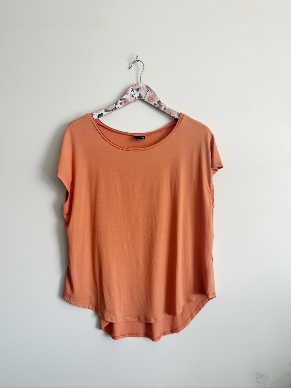 LISA BAYNE Orange Cap Sleeve Round Hem Top M Medium